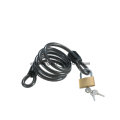 Hot-Sale Bicycle Cable Lock with 40mm Pad Lock (HLK-025)